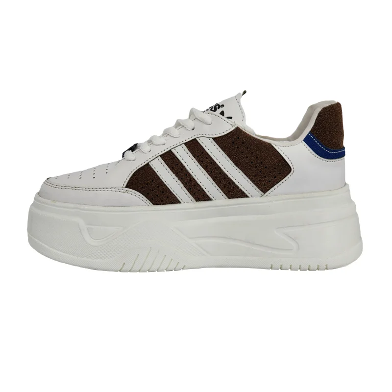 Adidas shoes white brown 3 lines for girls کفش آدیداس سفید قهوه ای 3 خط دخترانه